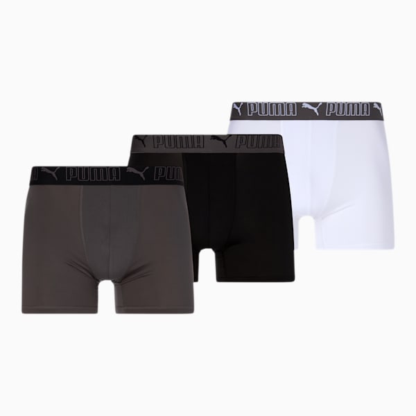 Men's Training Fit Boxers [3 Pack], WHITE / GREY, extralarge